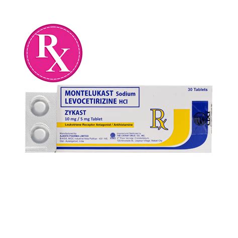 zykast generic price|ZYKAST Montelukast / Levocetirizine Hydrochloride 10mg / 5mg .